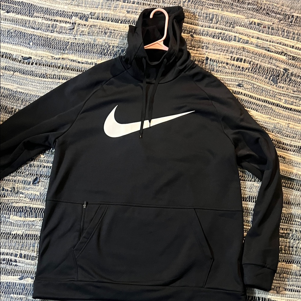 Nike Black Hoodie with White Swoosh Logo